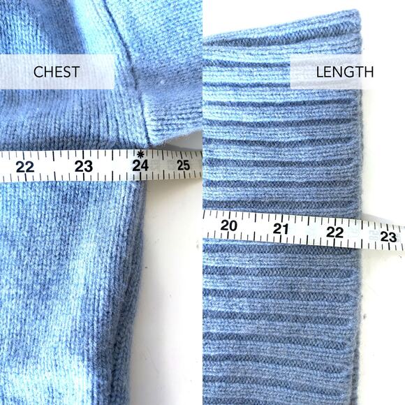 SPORTY & RICH SRC 100% Wool Turtleneck Sweater in Light Blue Size S - Picture 14 of 14